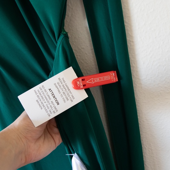 Ieena for Mac Duggal Tie Halter Jersey Dress in Emerald Green - Picture 5 of 10